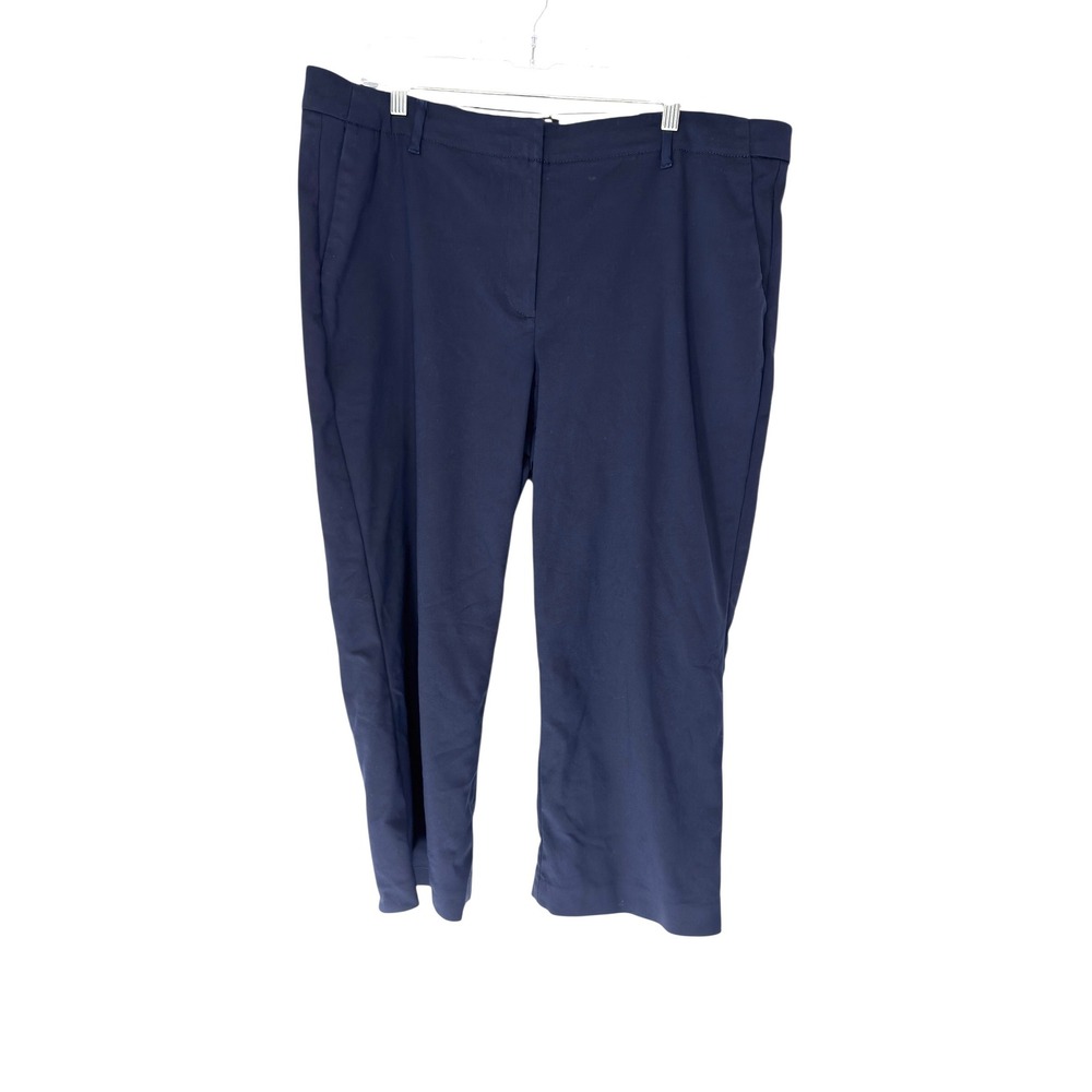 Talbots‎ Chelsea Pants Plus Navy Blue Cropped Office Work Career Basic Size 18